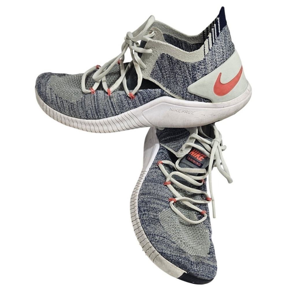 Nike Free TR‎ Flyknit 3 Womens 8.5 Grey Blue Training Shoes 942887-005